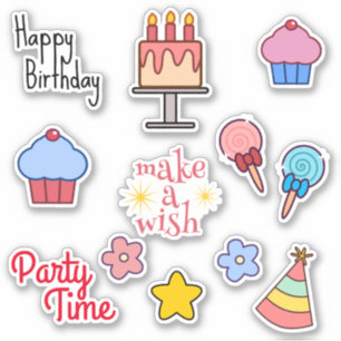 Sticker Ensemble de 12 anniversaires 