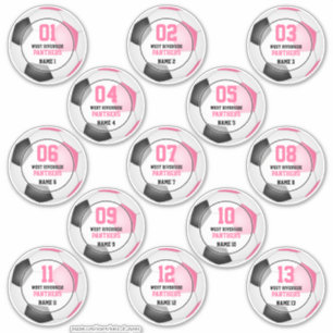 Sticker Ensemble de 13 filles rose noir esprit d'équipe de
