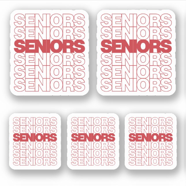 Sticker Ensemble de 5 aînés rouges Aînés Aînés Aînés (Devant)