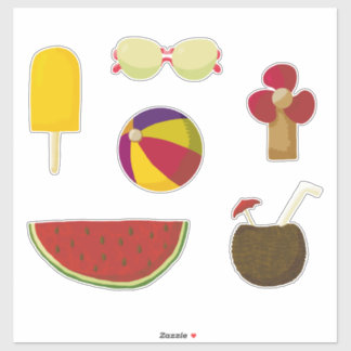 Sticker Ensemble de 6 articles d'été