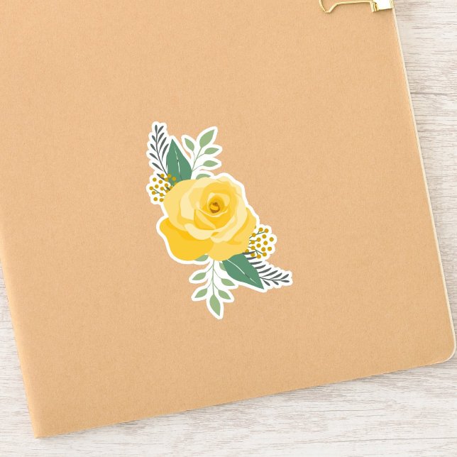 Sticker Ensemble de 6 Rose jaune du Texas - Rose simple (Créateur téléchargé)