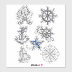 Sticker Ensemble de 7 éléments de conception nautique