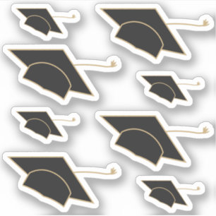 Sticker Ensemble de 8 majuscules de graduation noir sur me