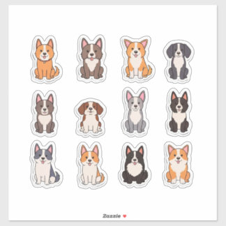Sticker Ensemble de chien adorable