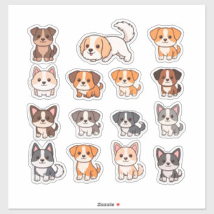 Sticker Ensemble de chiens adorables