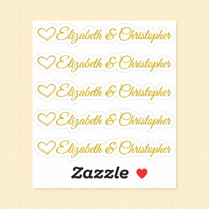 Sticker Ensemble de cinq cœurs dorés personnalisables de s