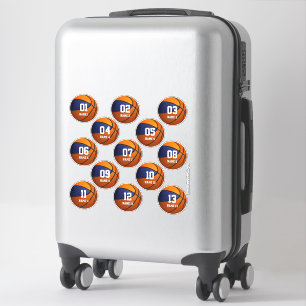 Sticker ensemble de couleurs de l'équipe de basket orange