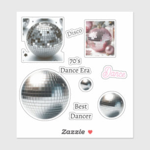 Sticker Ensemble de danse à boule disco vinyle des années 
