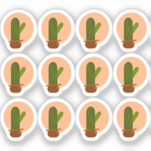 Sticker Ensemble de design bohème de cactus moderne en pot