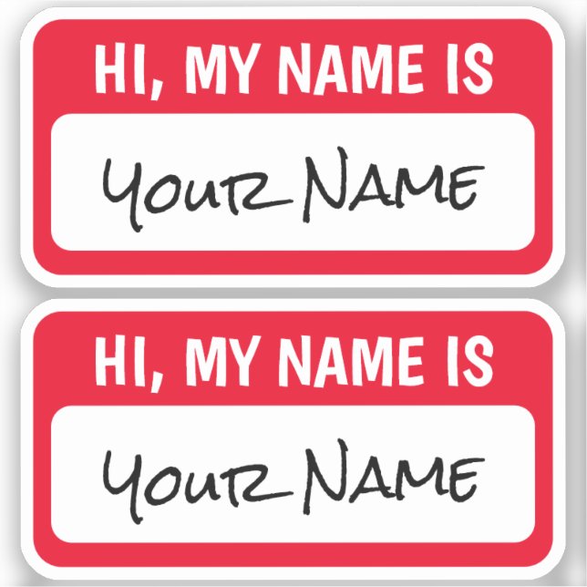Sticker Ensemble de deux Hi Personnalisé Mon nom est Stick (Recto)