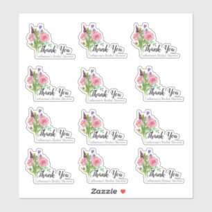 Sticker Ensemble de Merci de Fête des mariées Floral