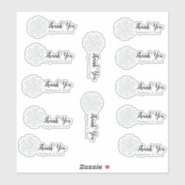Sticker Ensemble de Mercis de mariage hivernal Snowflake
