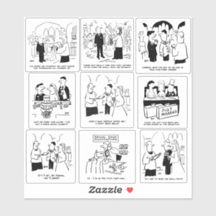 Sticker Ensemble de neuf caricatures Mariages amusantes