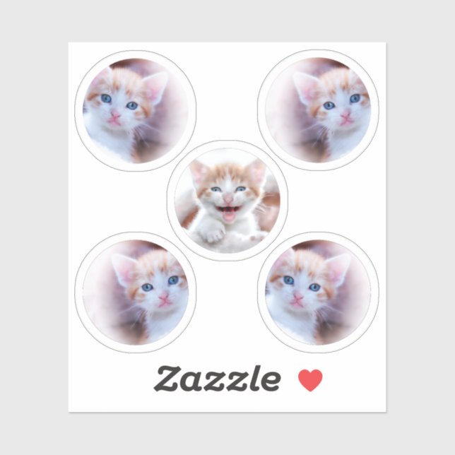 Sticker Ensemble de photos en forme de cinq cercles (Feuille)