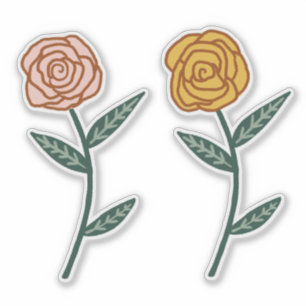 Sticker Ensemble de Roses roses et d'or