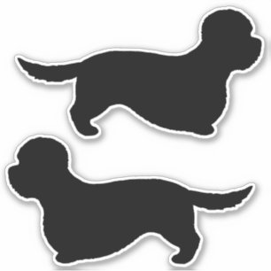 Sticker Ensemble de silhouettes pour chien Dandie Dinmont 