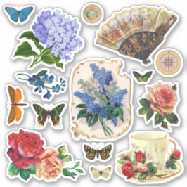 Sticker Ensemble d'Ephémères Victoriennes vintages - Salle
