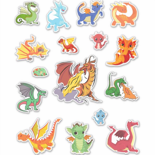 Sticker Ensemble Dragon dans un pack multiple (Devant)