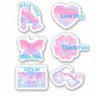 Sticker Ensemble rose tendance
