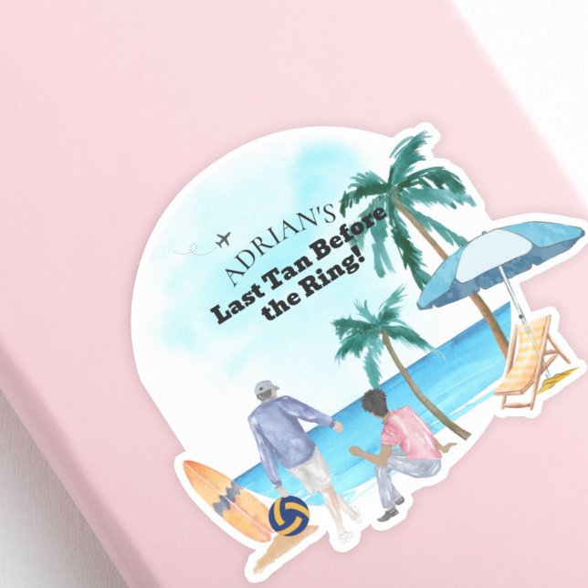Sticker Enterrement de vie de garçon au bord de la mer (Créateur téléchargé)