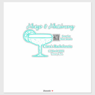 Sticker enterrement de vie de jeune fille Turquoise Margs