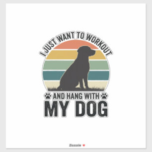 Sticker Entraînement et détente avec mon chien Vintage ama