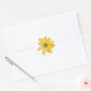 Sticker Envelope. Sticker à fleurs jaunes