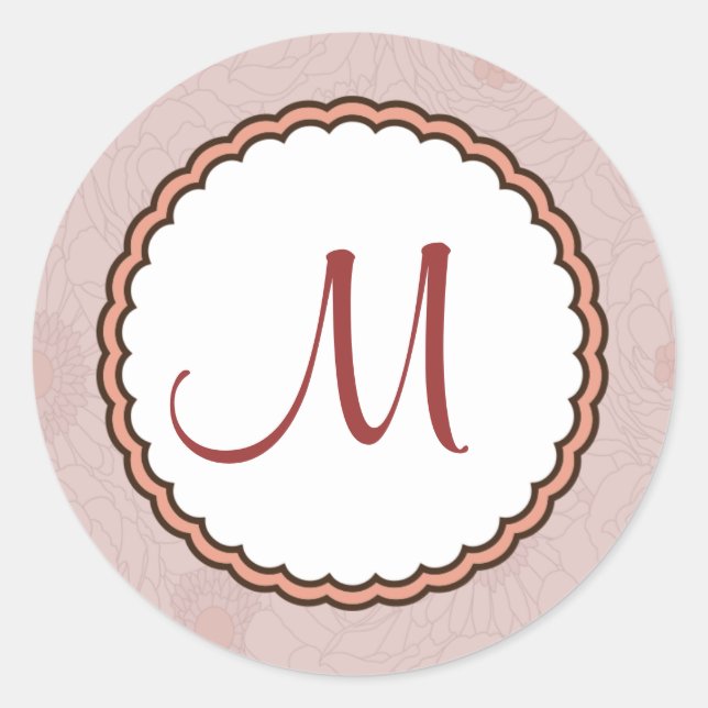 Sticker Enveloppe 20 - 1,5" Rose/Brown Floral Love (Devant)