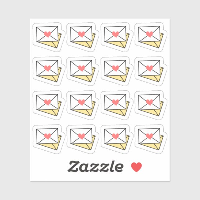 Sticker Enveloppe de courrier heureux Rappel d'expédition  (Feuille)