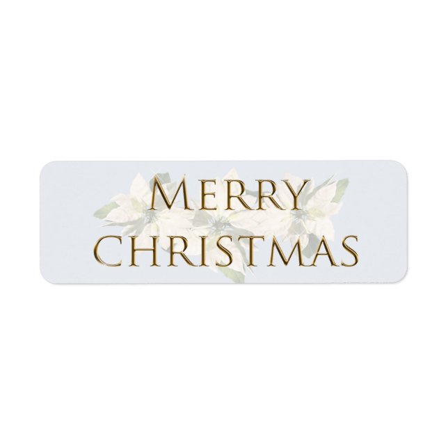Sticker Enveloppe Poinsettia Blanc Joyeux Noël (Devant)