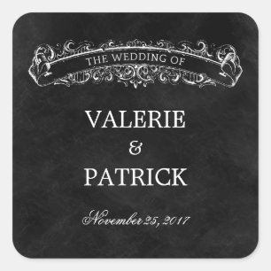 Sticker / Enveloppe Rustique Chic Favoriser - Noir