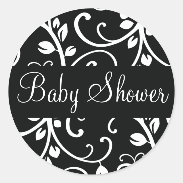 Sticker Enveloppe Vin Floral baby shower (Devant)
