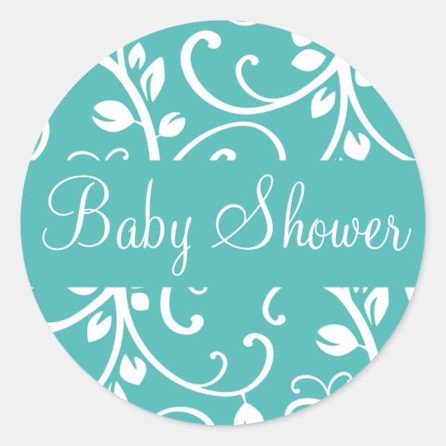 Sticker Enveloppe Vin Floral baby shower (Devant)