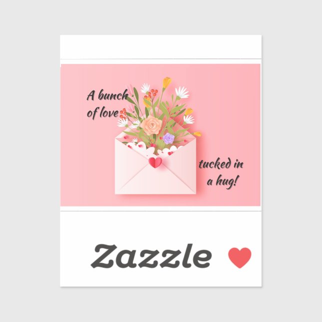 Sticker Envoyez un peu d'amour et un câlin! (Feuille)