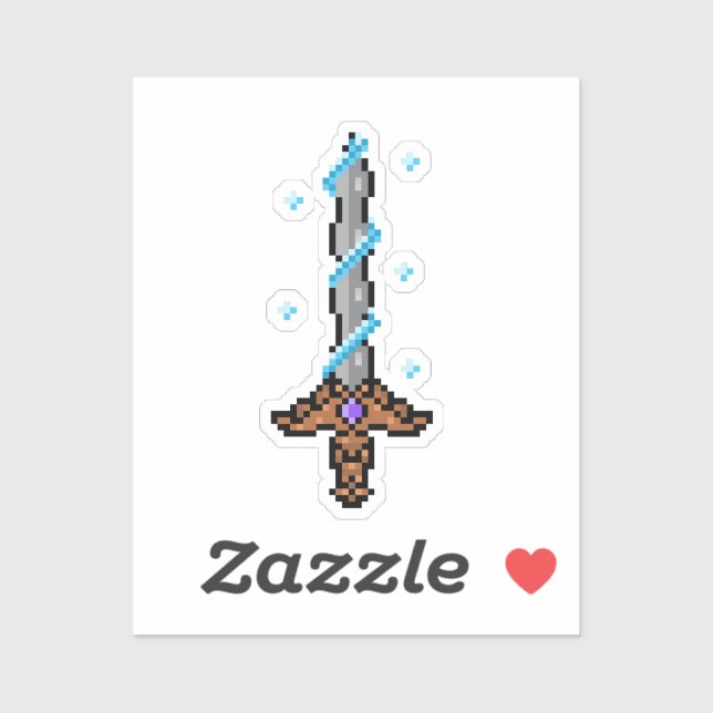 Sticker Épée Rétro Pixel (Feuille)