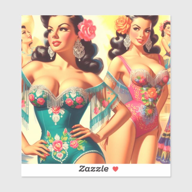 Sticker Épingles vintages de salsa (Feuille)