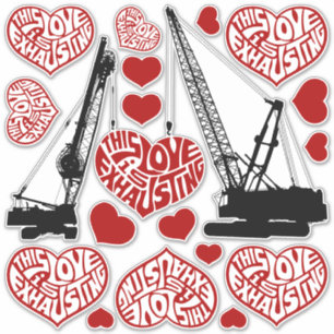 Sticker Épuisement de l'ensemble de coeurs amoureux