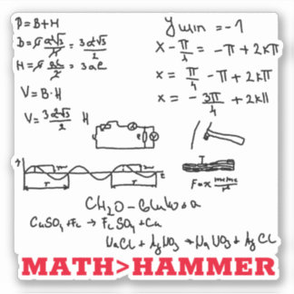 Sticker Équation mathématique maladroite maths nerdy plus 