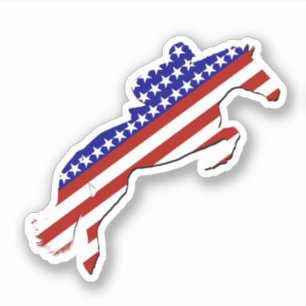 Sticker Équestre patriotique des États-Unis