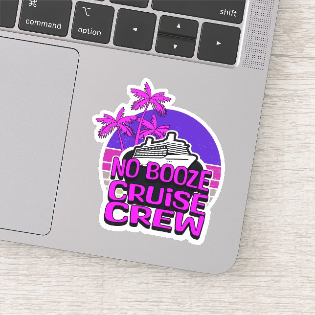 Sticker Équipage de croisière rose amusant SANS ALCOOL Gro (Détail)