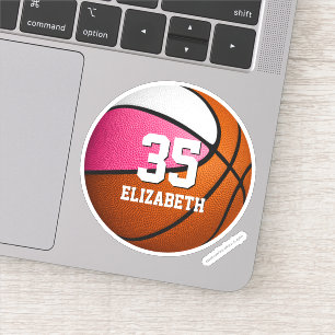 Sticker Équipe blanche rose couleurs filles garçons basket
