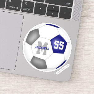 Sticker équipe bleue gris couleurs filles garçons soccer