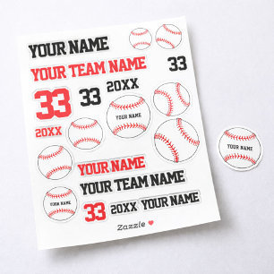 Sticker Équipe de baseball Nom Année / Joueur de baseball