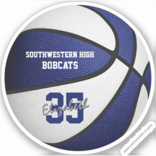 Sticker équipe de basket-ball bleu blanc faveurs