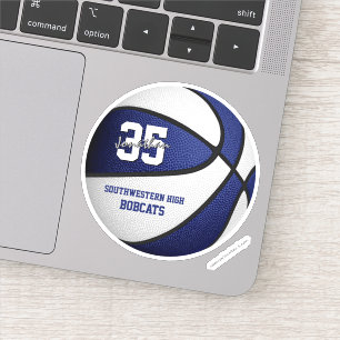 Sticker équipe de basket bleu blanc couleurs personnalisée