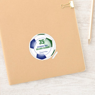 Sticker équipe de football bleu vert couleurs garçons fill