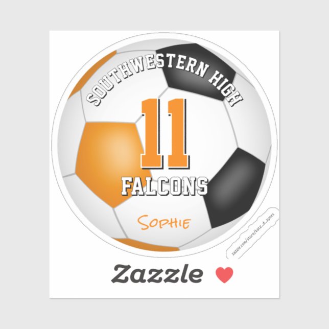 Sticker équipe de football esprit enfants orange équipe co (Feuille)