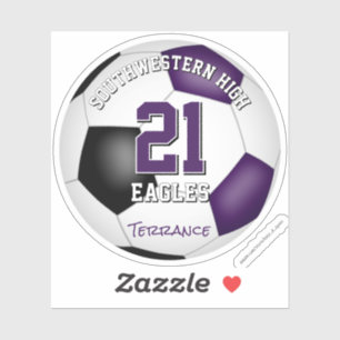 Sticker équipe de football esprit enfants violet couleurs 