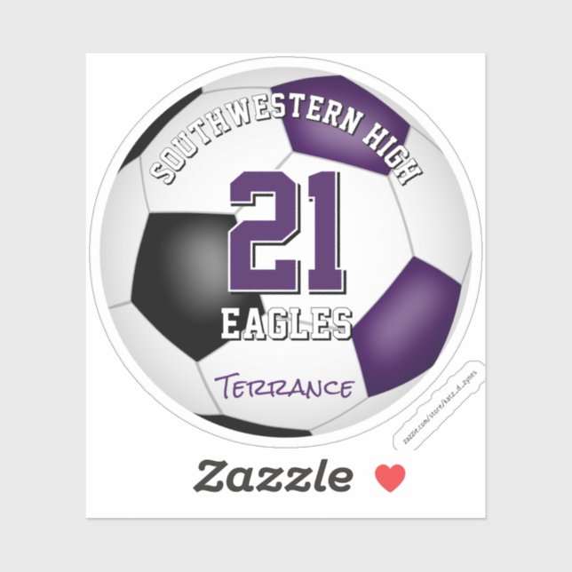 Sticker équipe de football esprit enfants violet couleurs  (Feuille)