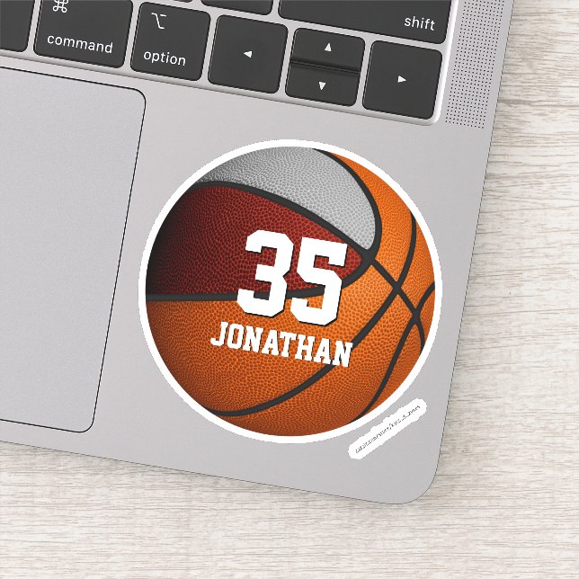 Sticker équipe de maroon gris couleurs garçons basketball (Détail)